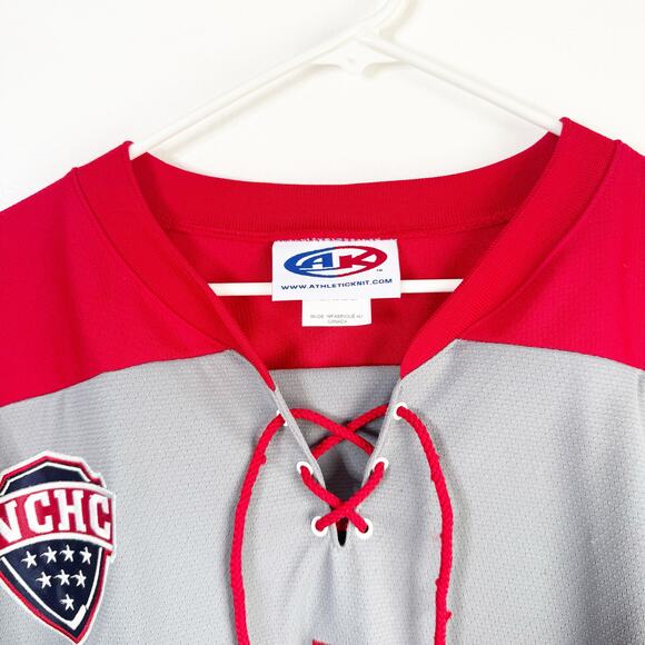 University of Miami Ohio OH Redhawks Hockey Jersey Gray Red NCHC Adult Small S - Picture 2 of 16